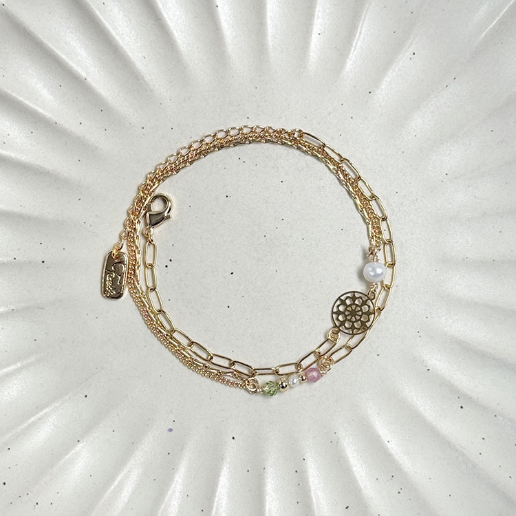 《簽到滿件禮》 繁花 – 多寶石 – 兩戴式手鍊