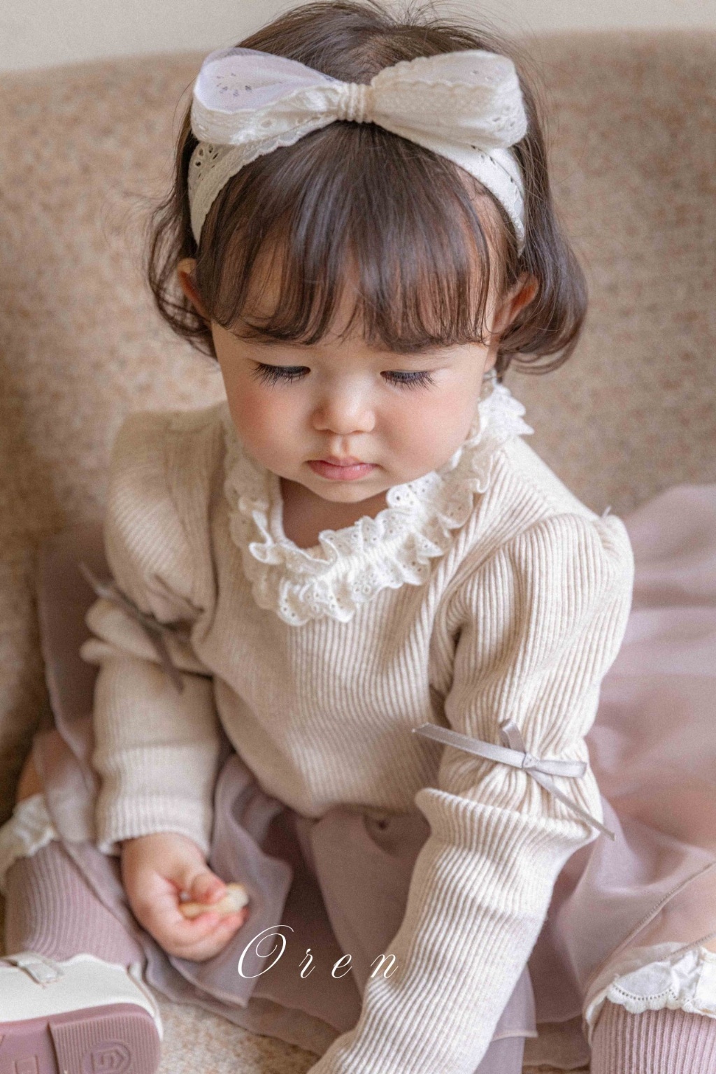 韓國🇰🇷Oren 蕾絲蝴蝶結髮帶 兩款