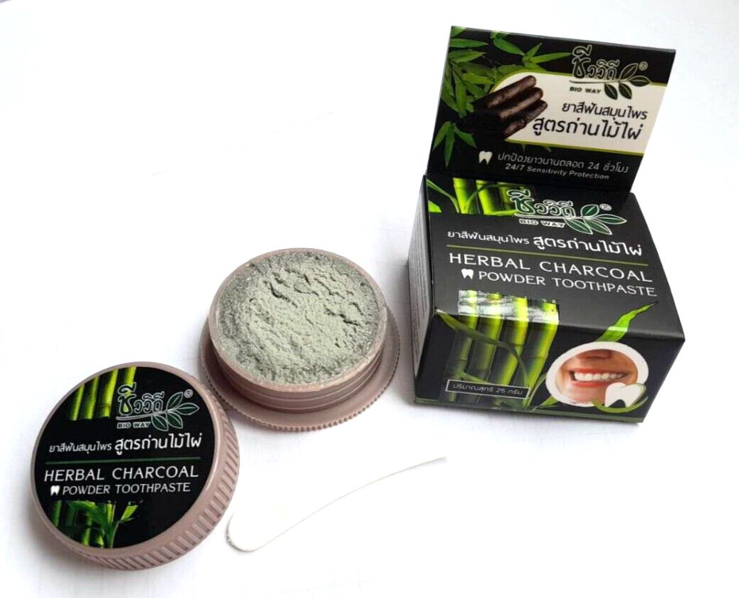 泰國 Herbal Charcoal 竹炭草本牙粉牙膏 25g 去牙漬口腔清潔護理
