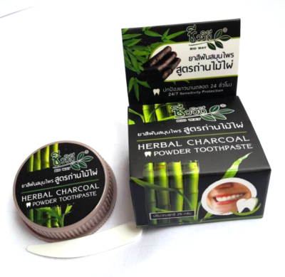 泰國 Herbal Charcoal 竹炭草本牙粉牙膏 25g 去牙漬口腔清潔護理