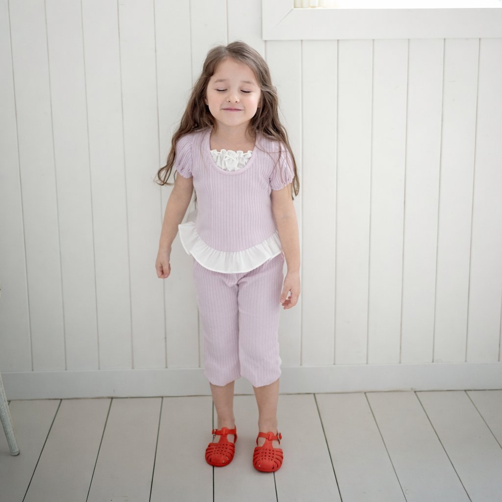 正韓夏neneru 五色螺紋花邊套裝