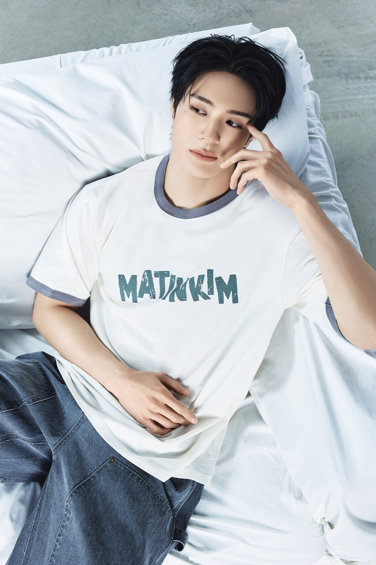 LOGO滾邊上衣男款 奶油色