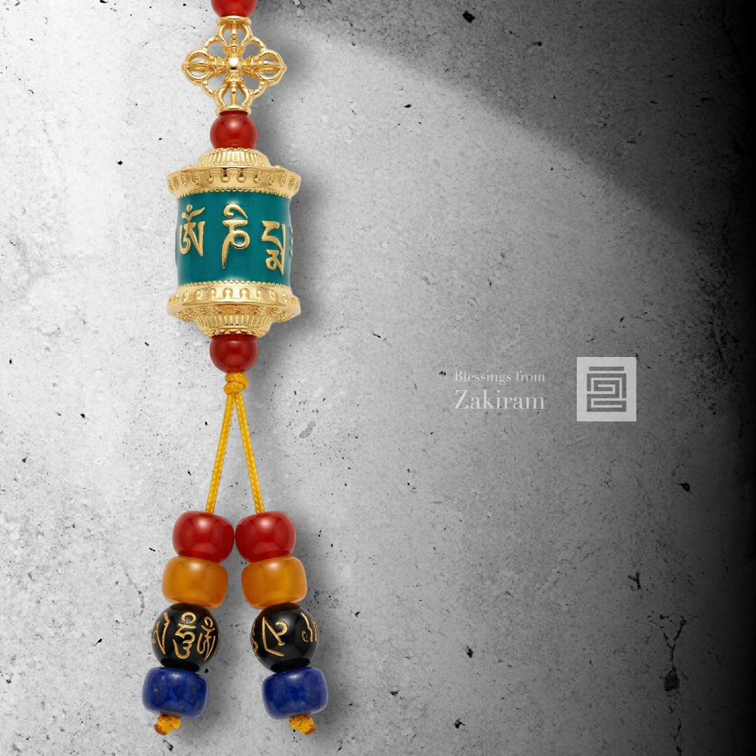 六字真言 轉經輪 吊飾（綠色 成事）