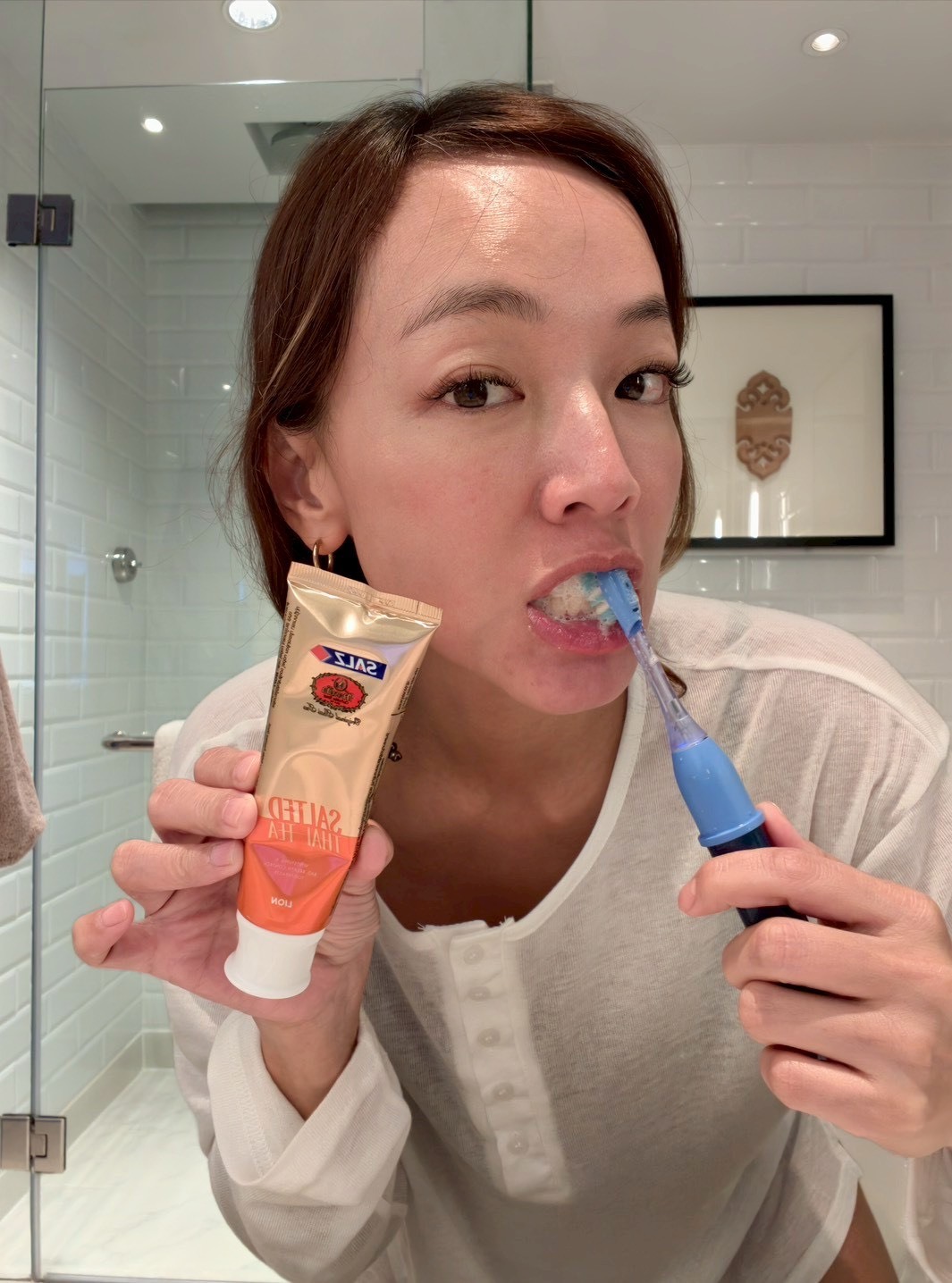 LION SALZ x ChaTraMue聯名限定含氟鹽泰奶風味牙膏80g