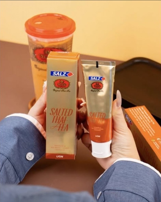 LION SALZ x ChaTraMue聯名限定含氟鹽泰奶風味牙膏80g