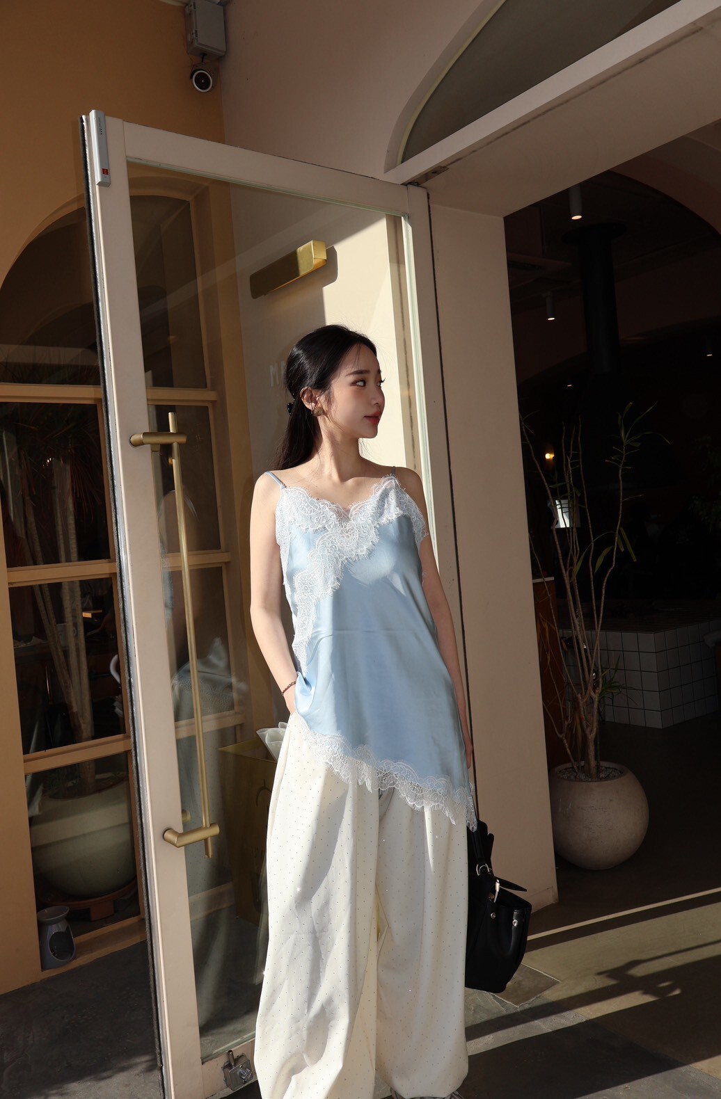 H354高級人必備✔️雪紡鑽褲