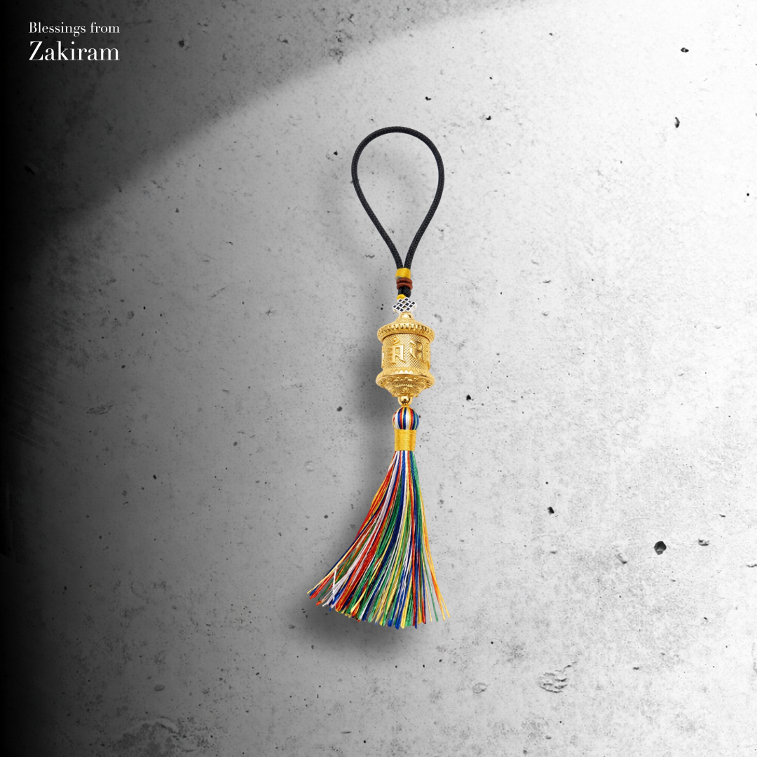 六字真言轉經輪 五色繩 掛飾