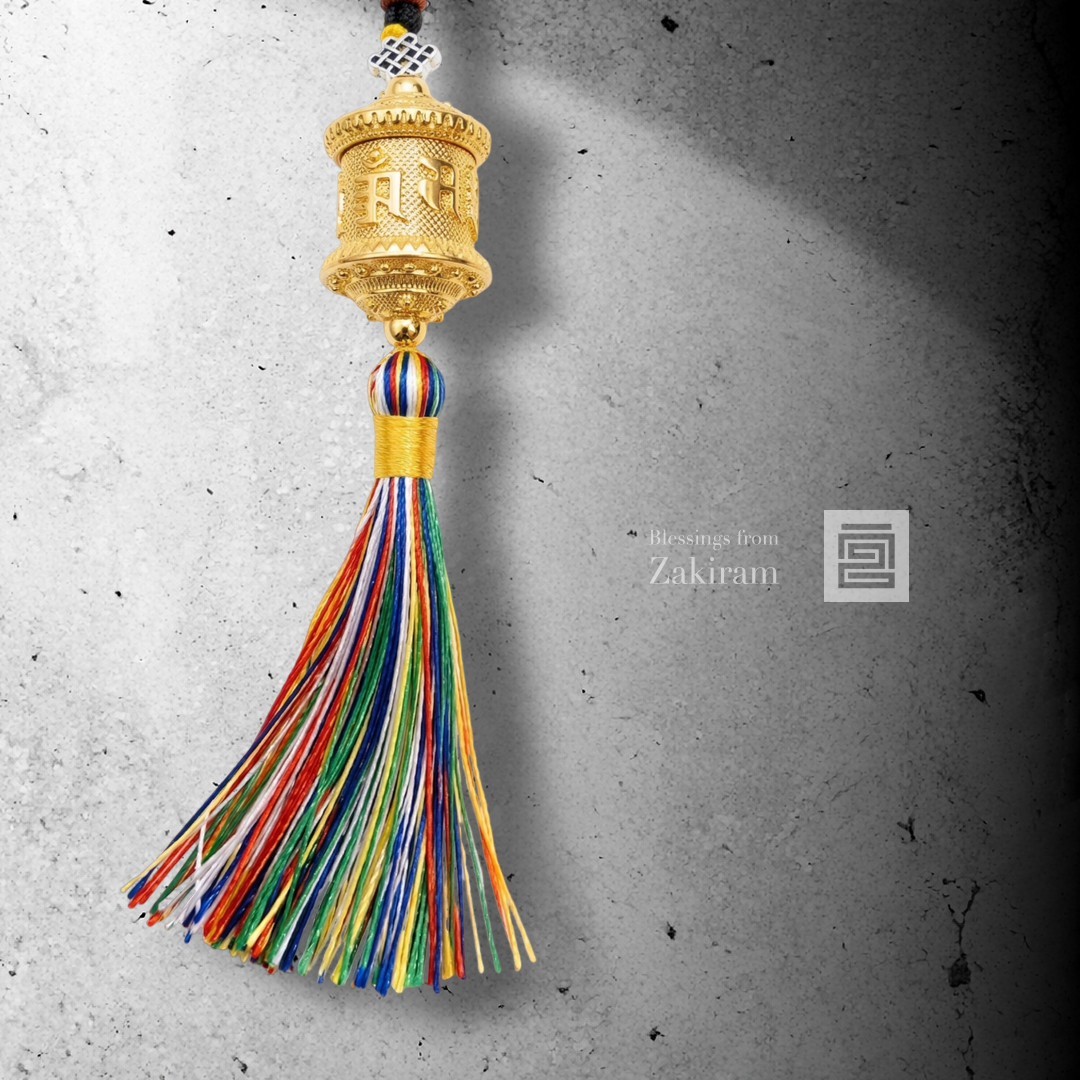 六字真言轉經輪 五色繩 掛飾