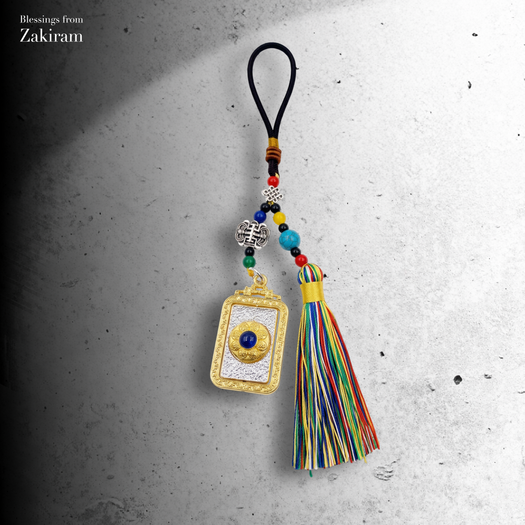 八吉祥轉經輪 五色繩掛飾