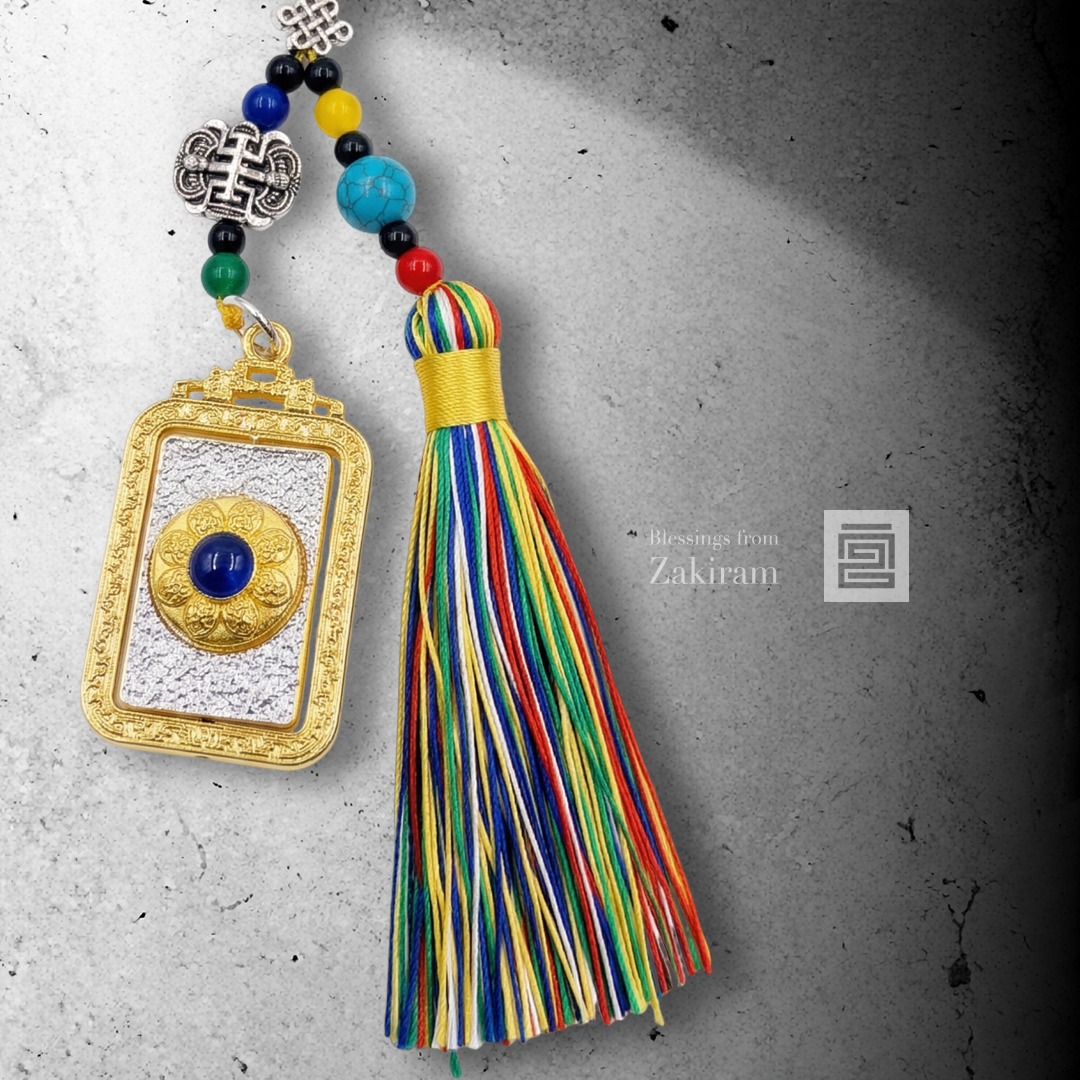 八吉祥轉經輪 五色繩掛飾