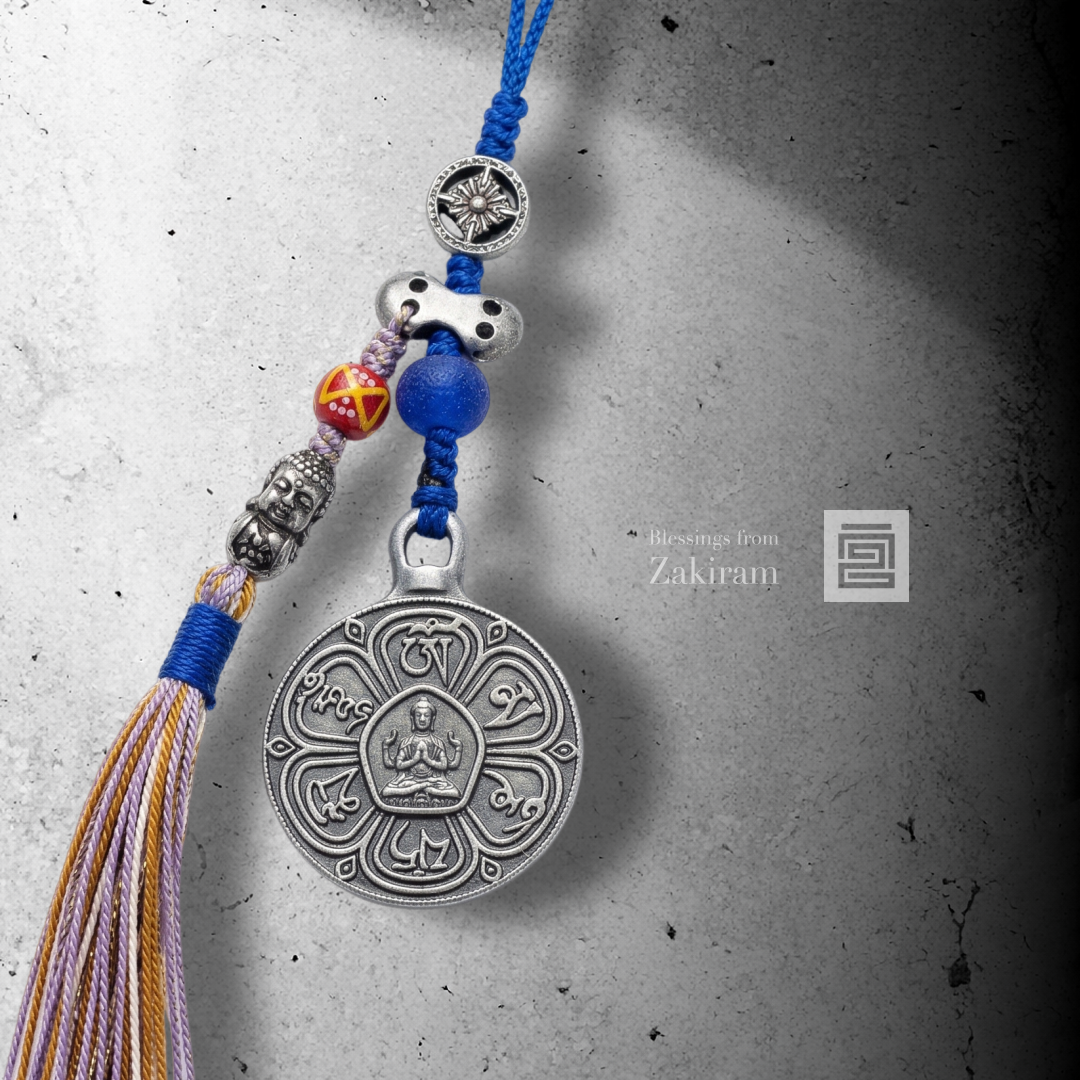 六字真言 四臂觀音 掛飾