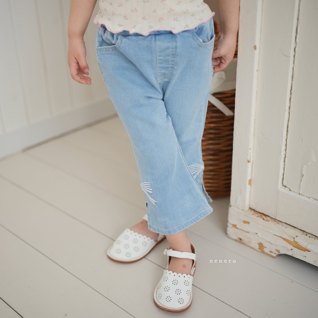 正韓夏neneru 甜美牛仔喇叭褲