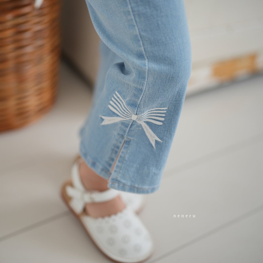 正韓夏neneru 甜美牛仔喇叭褲