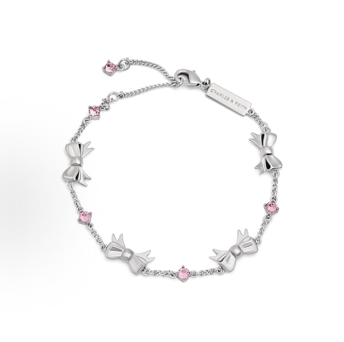 Charles&Keith 小CK 夏季蝴蝶結系列 鑲鑽 黃銅 手鍊 女款/預購 (任買兩件享7-11寄送免運)