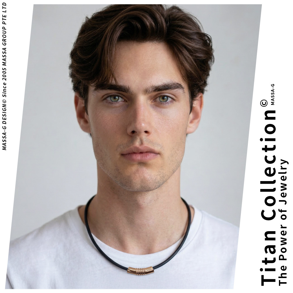 MASSA-G 白鋼彎墬搭配O1.4mm鍺鈦項圈