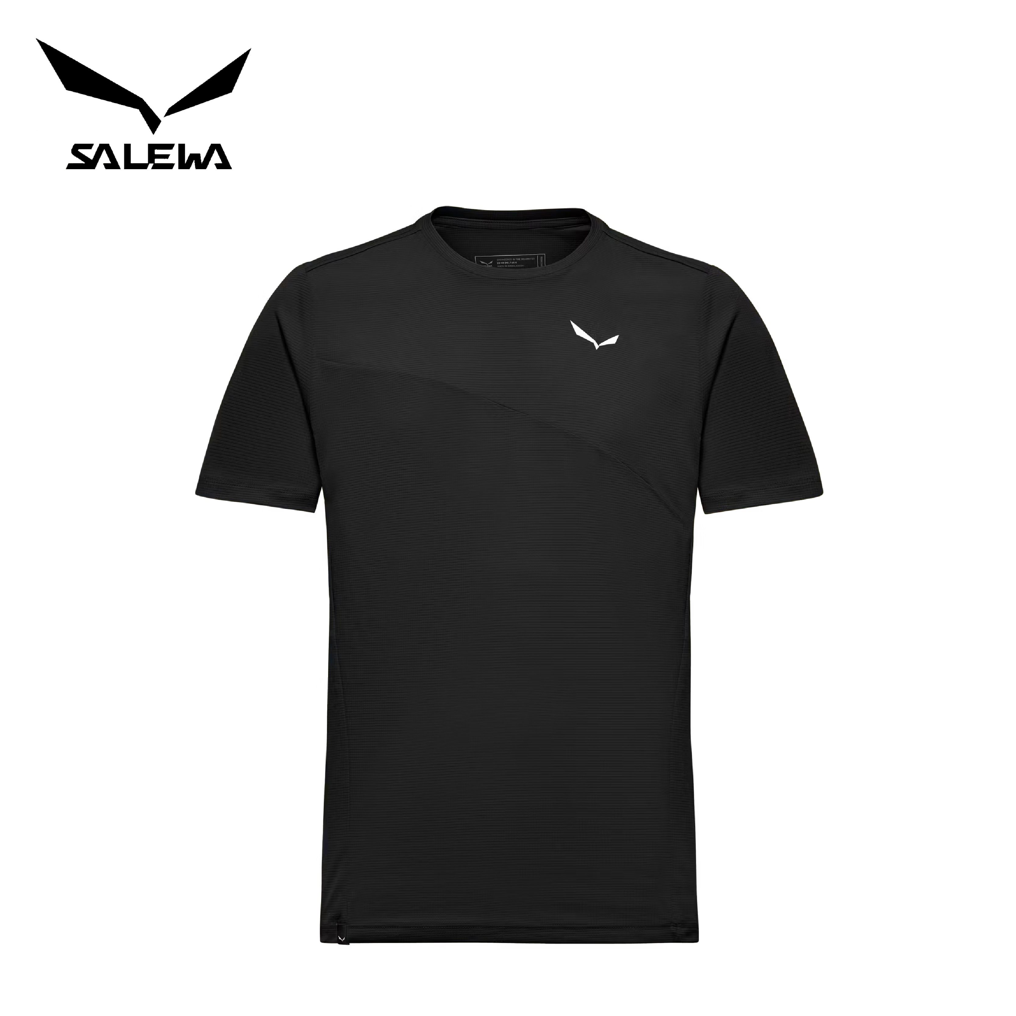 SALEWA 沙樂華 PUEZ SPORTY DRY 短袖 T-SHIRT 男款 (黑色) 10SLW28632