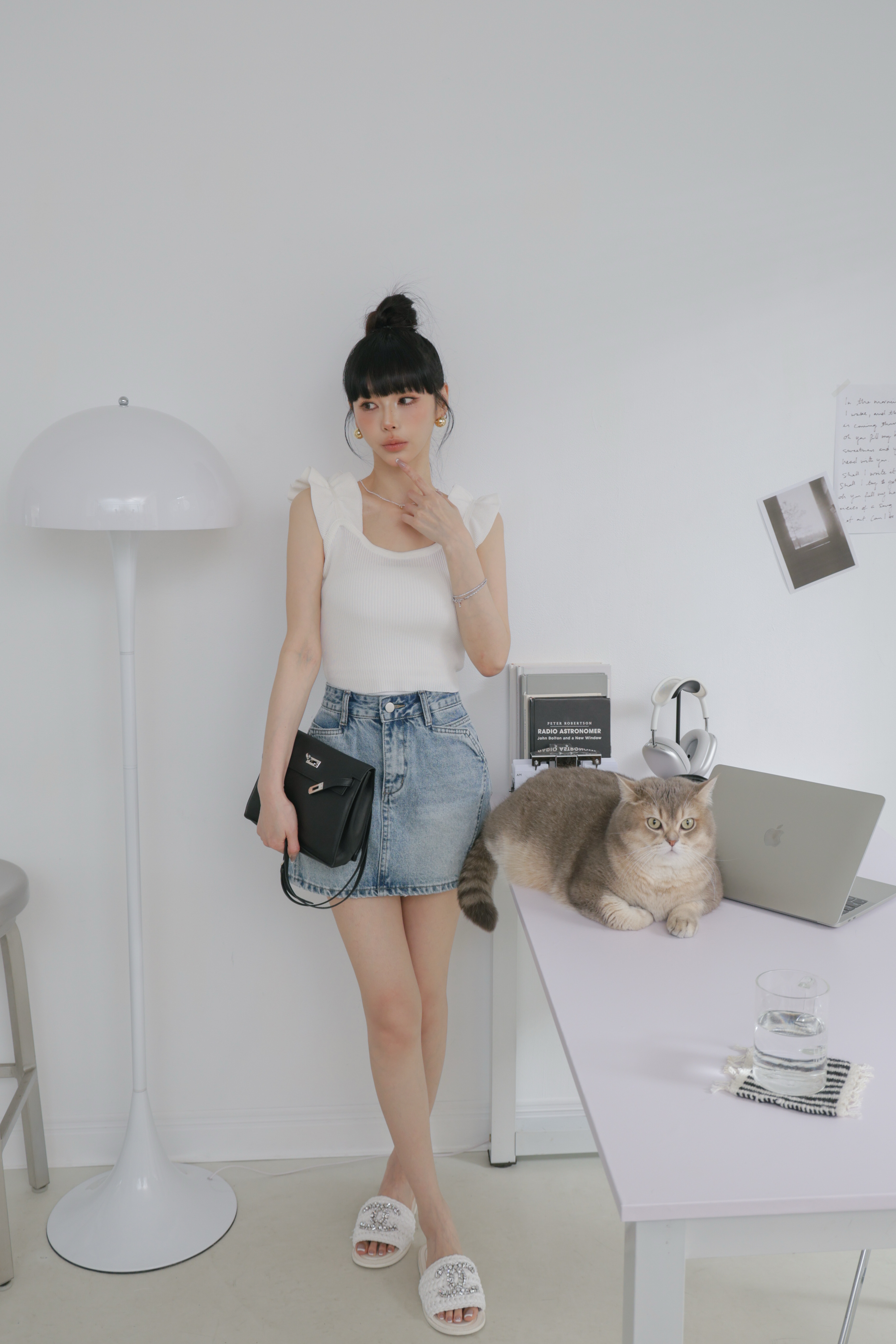 復古刷色日常款褲裙 P36