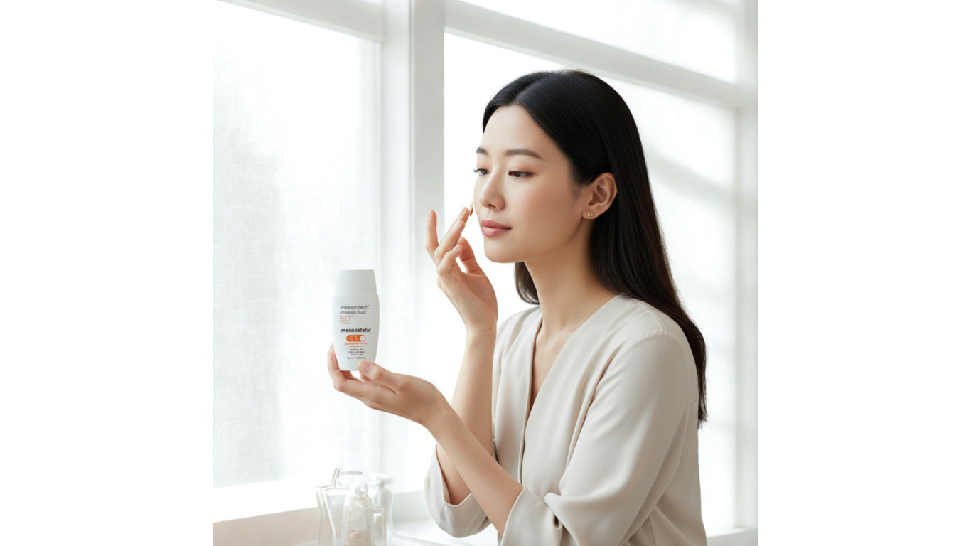 OL於辨工室窗邊搽清爽唔笠的防曬