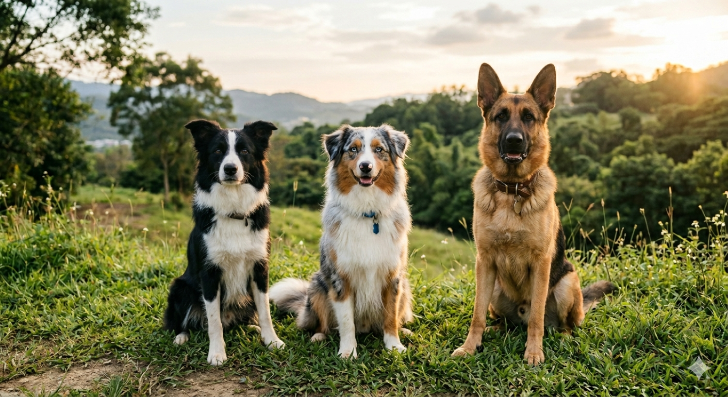 邊境牧羊犬、澳洲牧羊犬、德國牧羊犬三種牧羊犬外觀比較