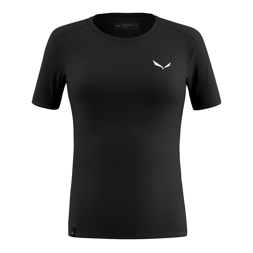 SALEWA 沙樂華 PUEZ SPORTY DRY 短袖 T-SHIRT 女款 (黑色) 10SLW28633