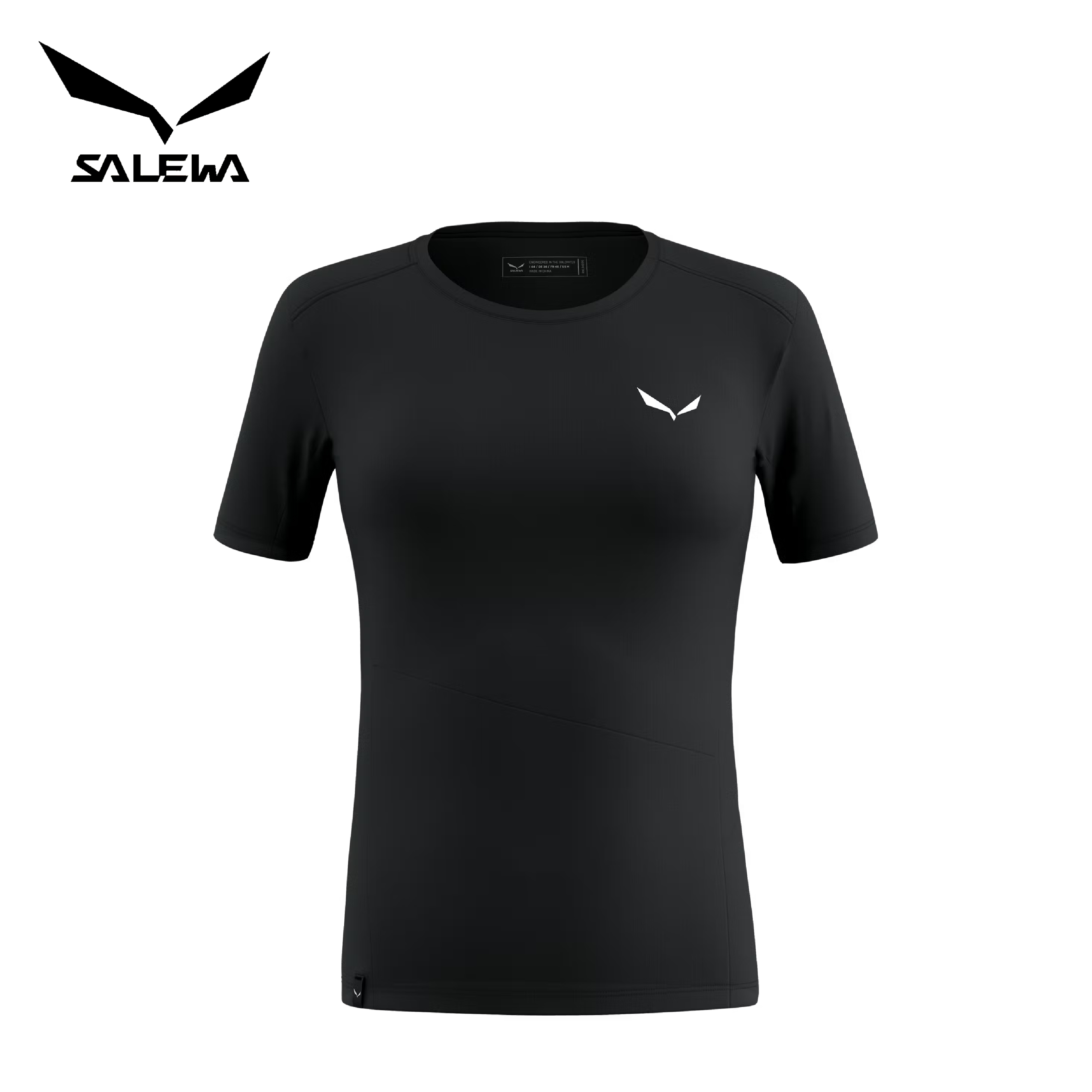 SALEWA 沙樂華 PUEZ SPORTY DRY 短袖 T-SHIRT 女款 (黑色) 10SLW28633