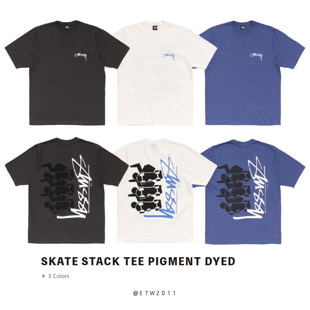 ☆ETW☆【EASY TO WEAR】Stussy 26SS SKATE STACK TEE PIGMENT DYED 滑板 水洗 短T