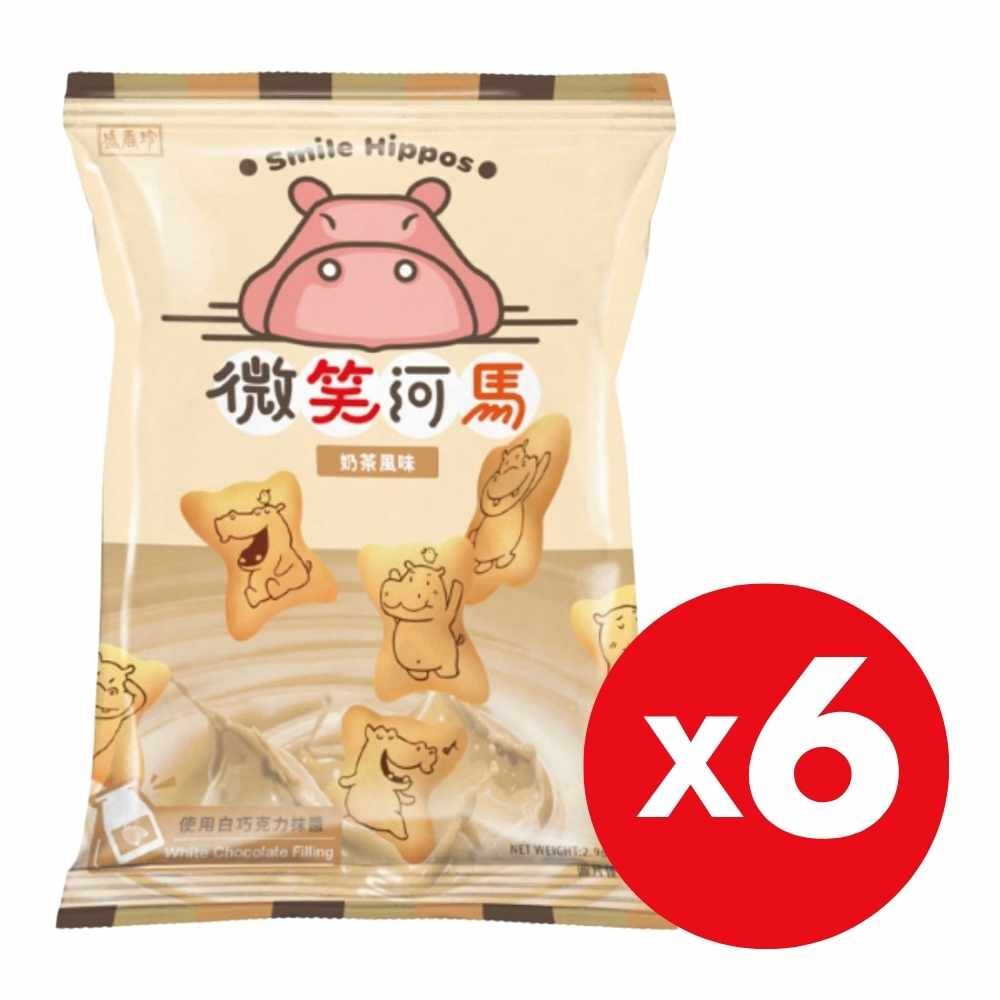 【短效品特價】盛香珍  微笑河馬餅 (奶茶風味) 84g x 6包