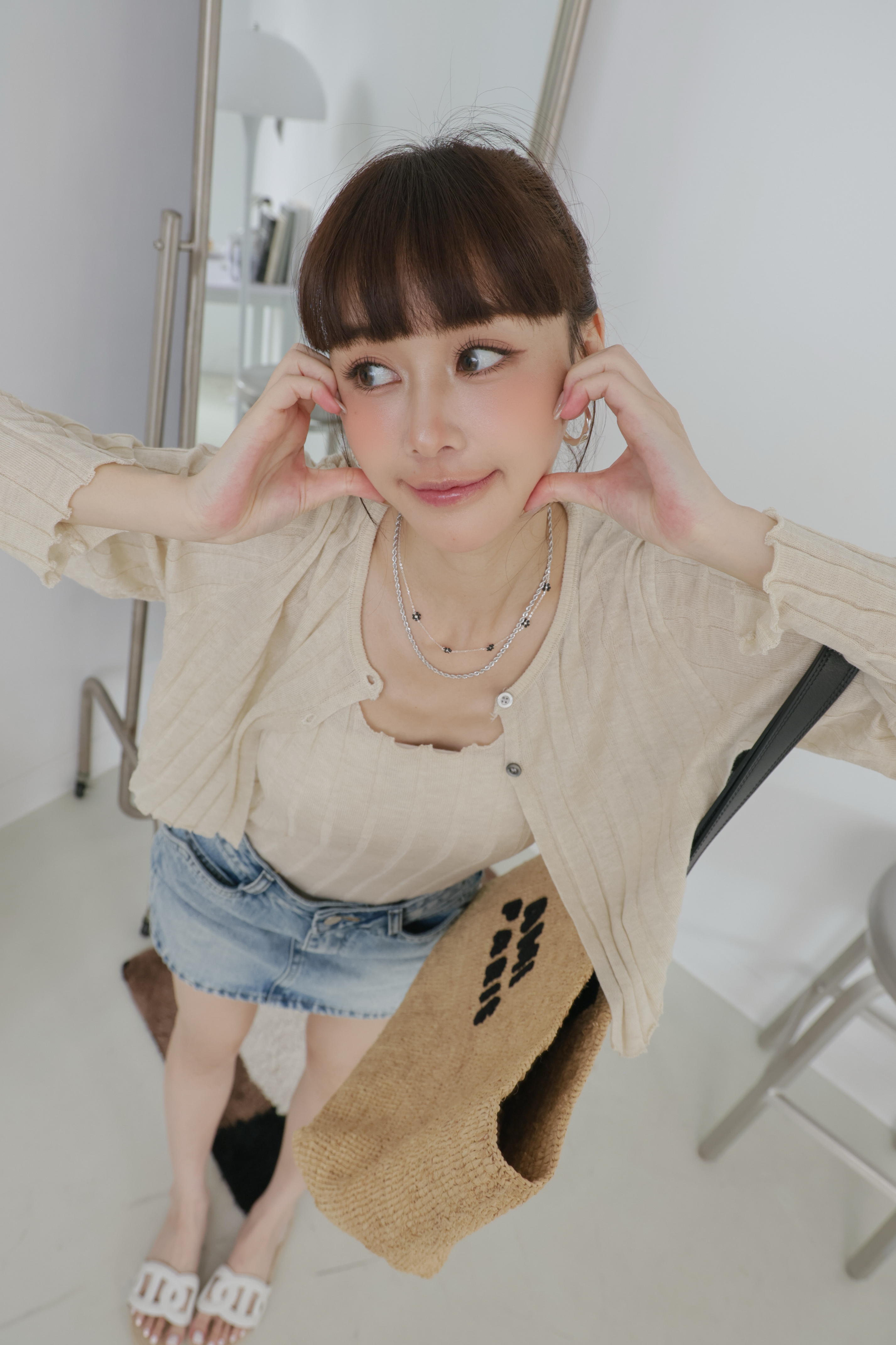 軟糯坑條針織1+1背心外套組 P10