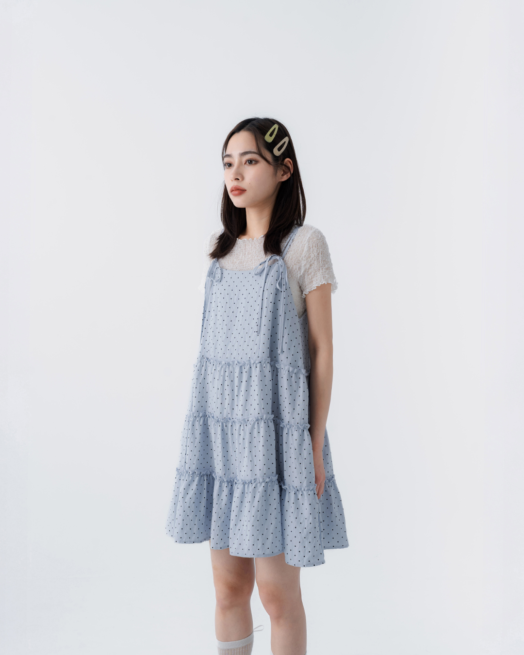 polka dot bow tie cake dress, available in three colors【01087255】in stock+pre-order