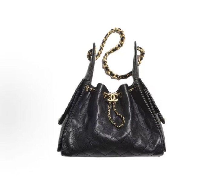 CHANEL 25Bag small 金扣魚子醬皮