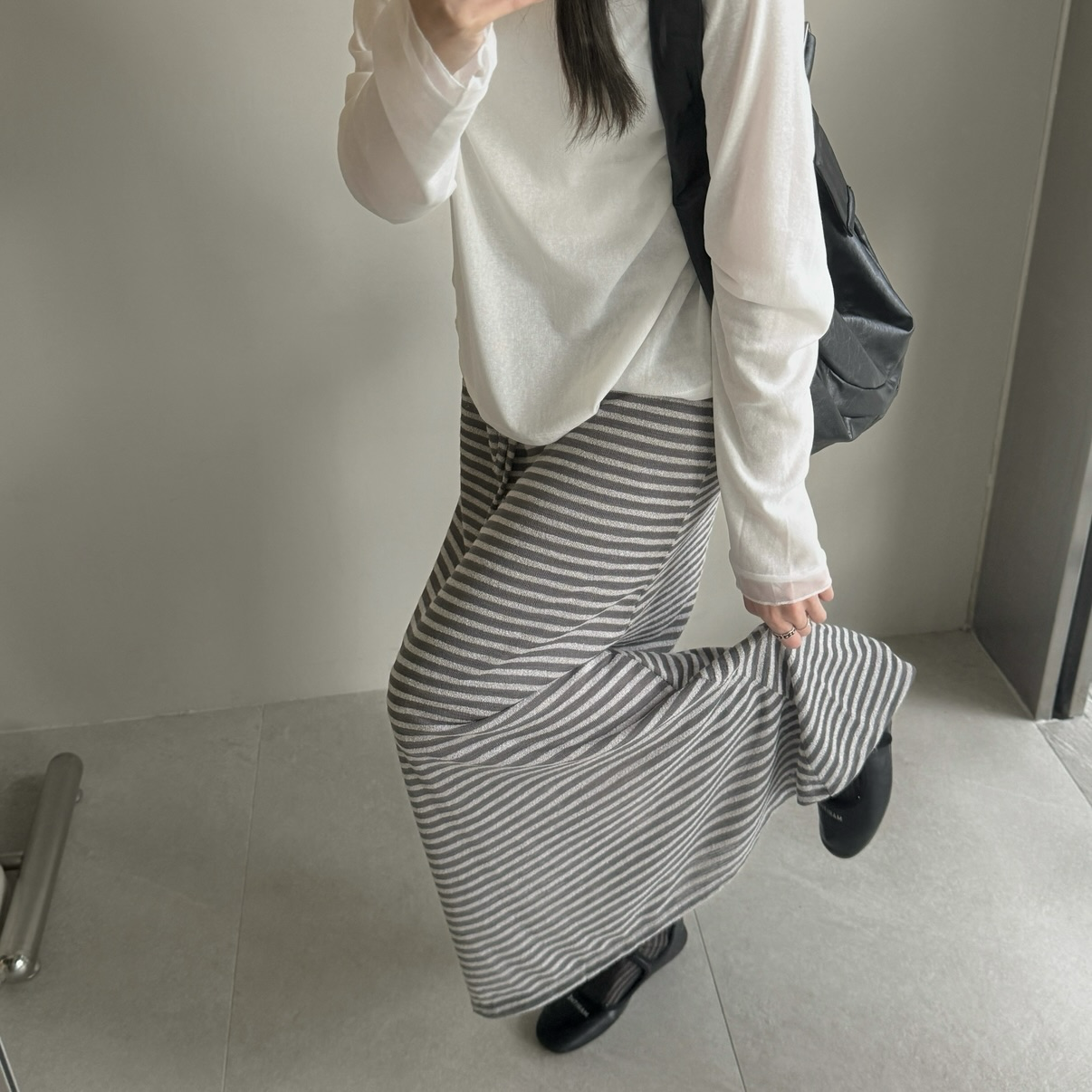 春季糯糯條紋裙