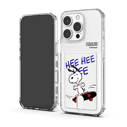 Snoopy - Clear Card Soft Case - 透明插卡槽防撞手機保護軟殼 TY