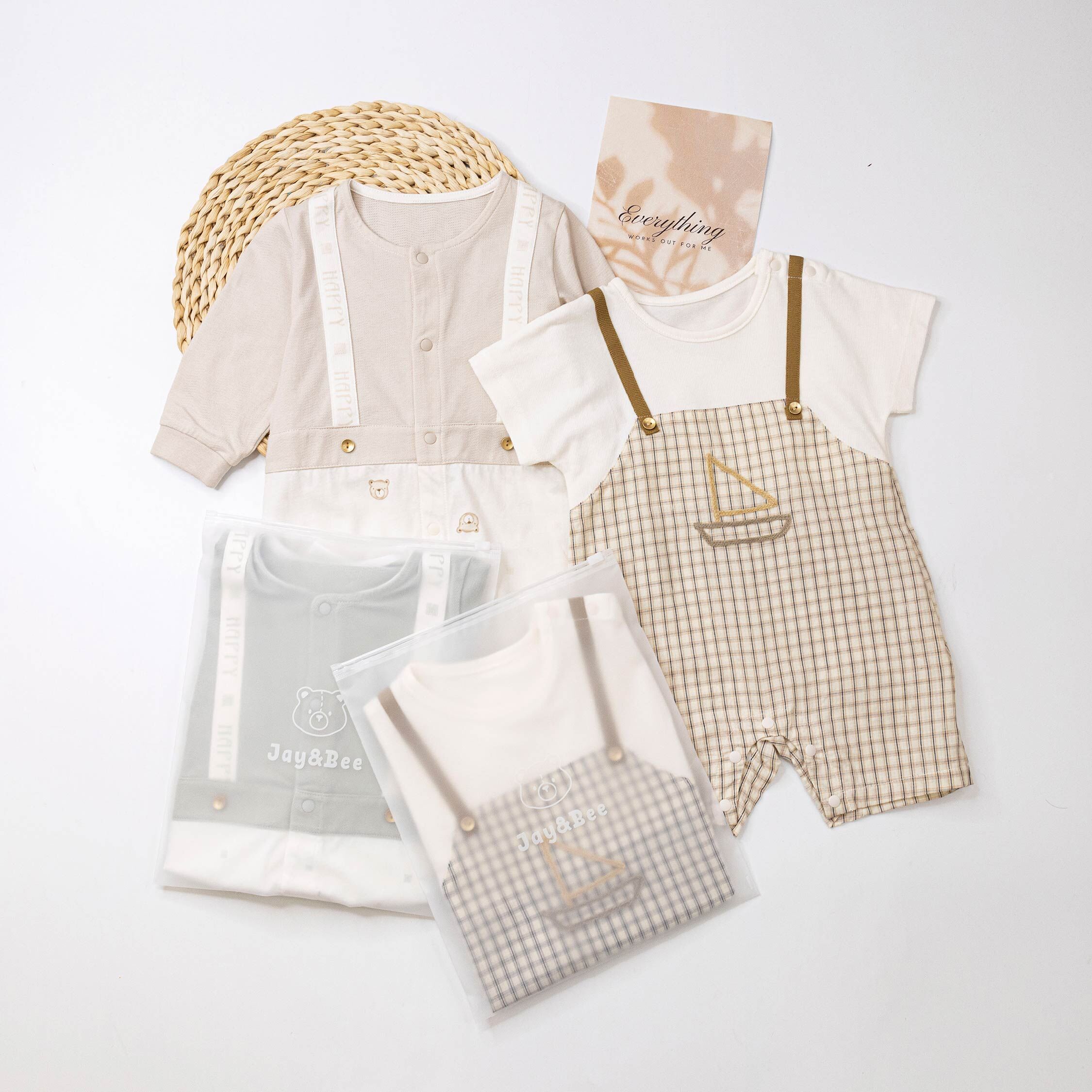 ☆呵護體驗組☆純淨系列【T0033短袖+T0037長袖】親膚連身衣(兩件一組)