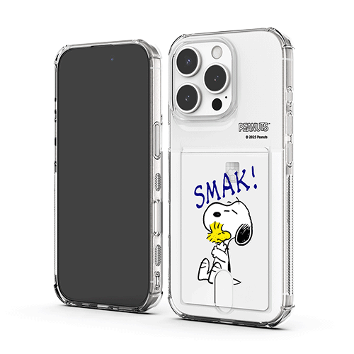 Snoopy - Clear Card Soft Case - 透明插卡槽防撞手機保護軟殼 TY