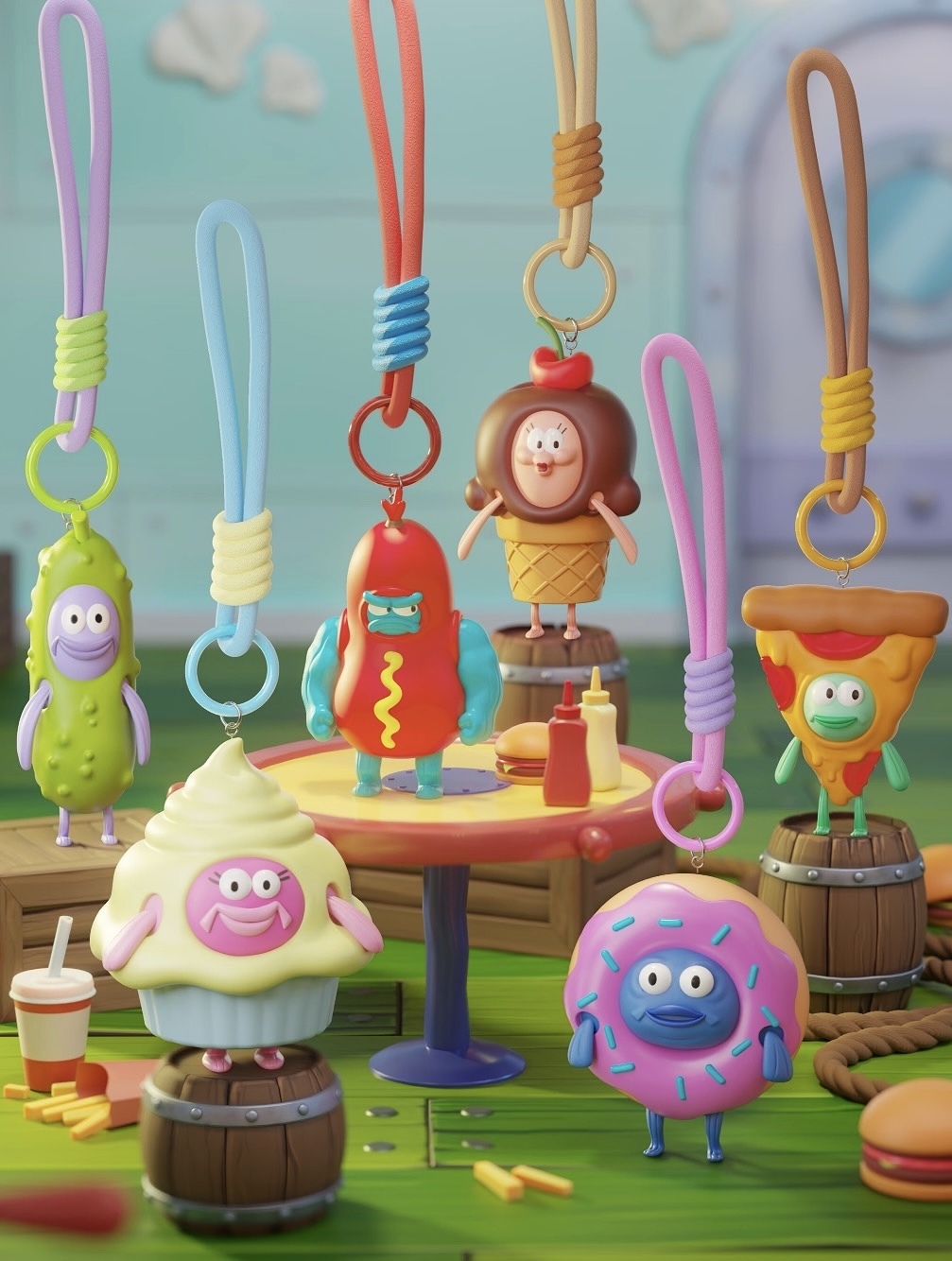 2026最新款 正版授權 比奇堡 美食派對 盲盒 掛件