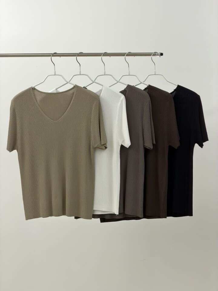 SA6007 坑紋V領寬鬆上衣