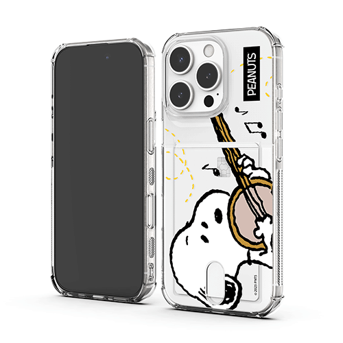 Snoopy - Clear Card Soft Case - 透明插卡槽防撞手機保護軟殼 TY