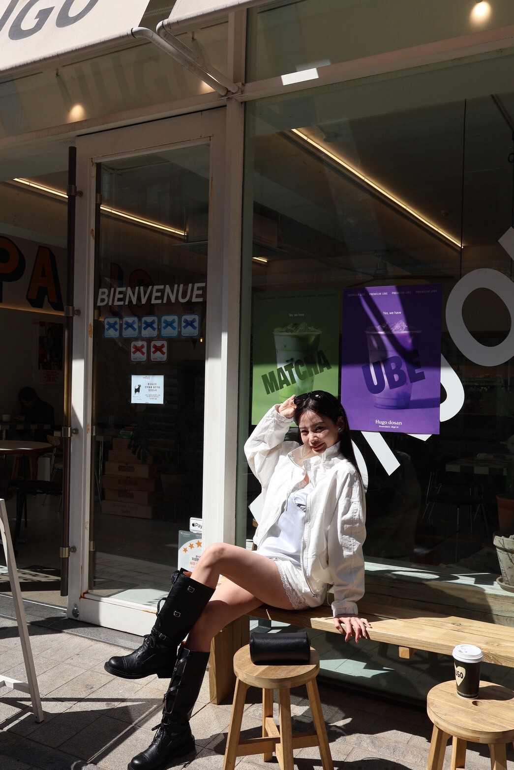 H363黑耀氣場綁帶長靴