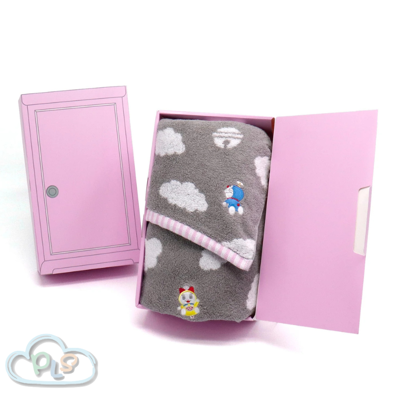 現貨 浴巾＋面巾禮盒套裝 多啦A夢 Mirai 灰色 #22968-1