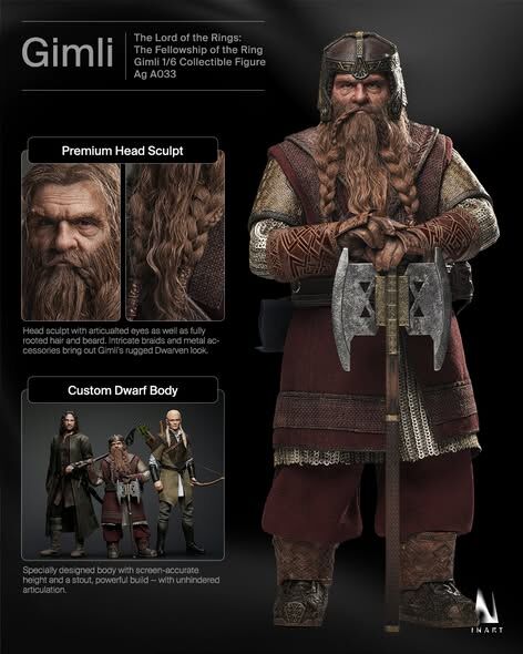 [Deposit] INART : 1/6 The Lord of the Rings: Gimli 1/6 Collectible Figure