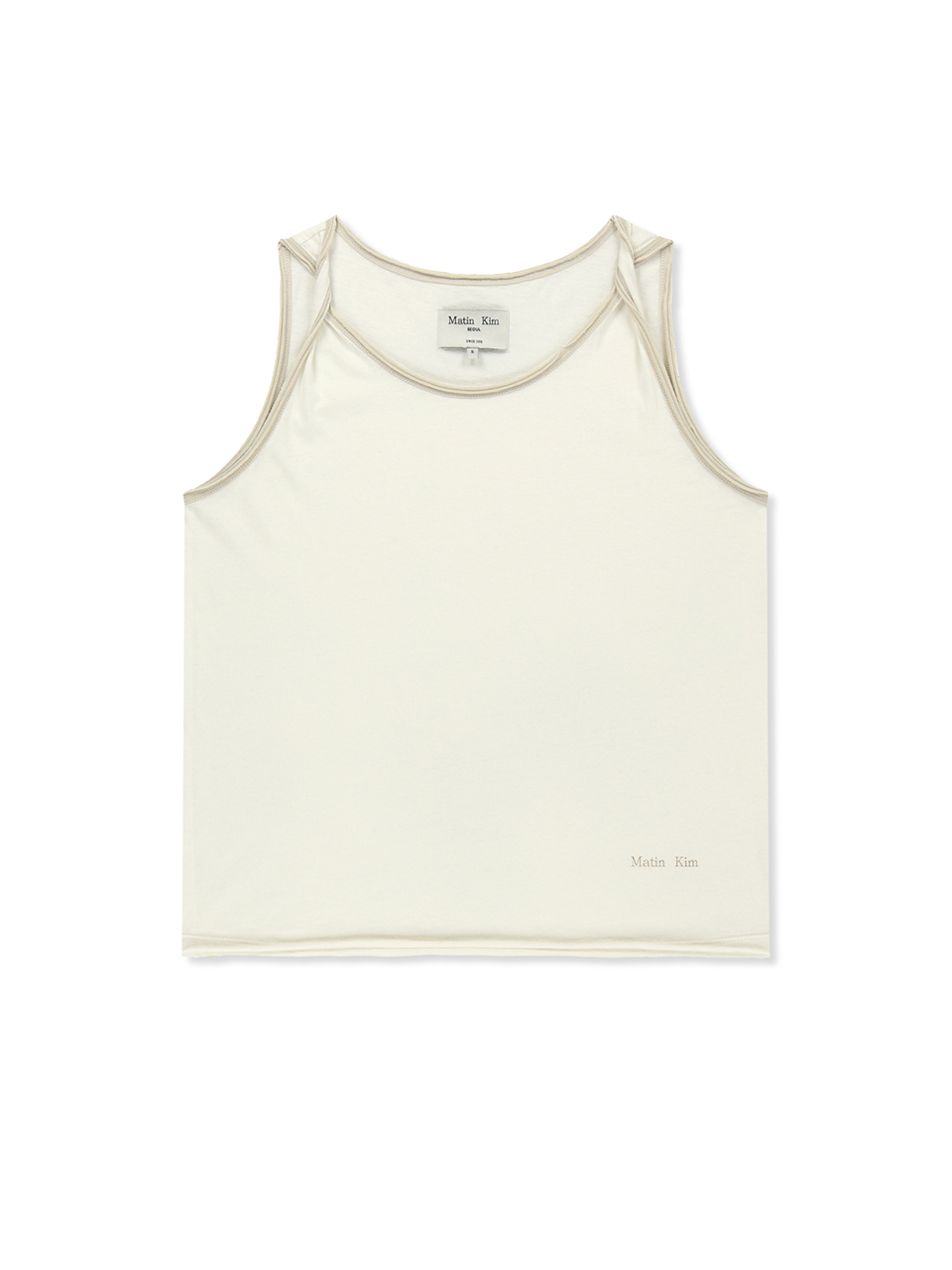 扭結細節無袖上衣 奶油色