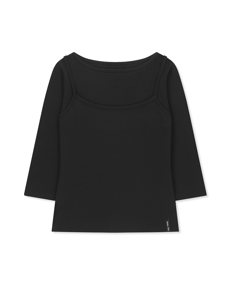 七分袖疊穿上衣套裝 黑色