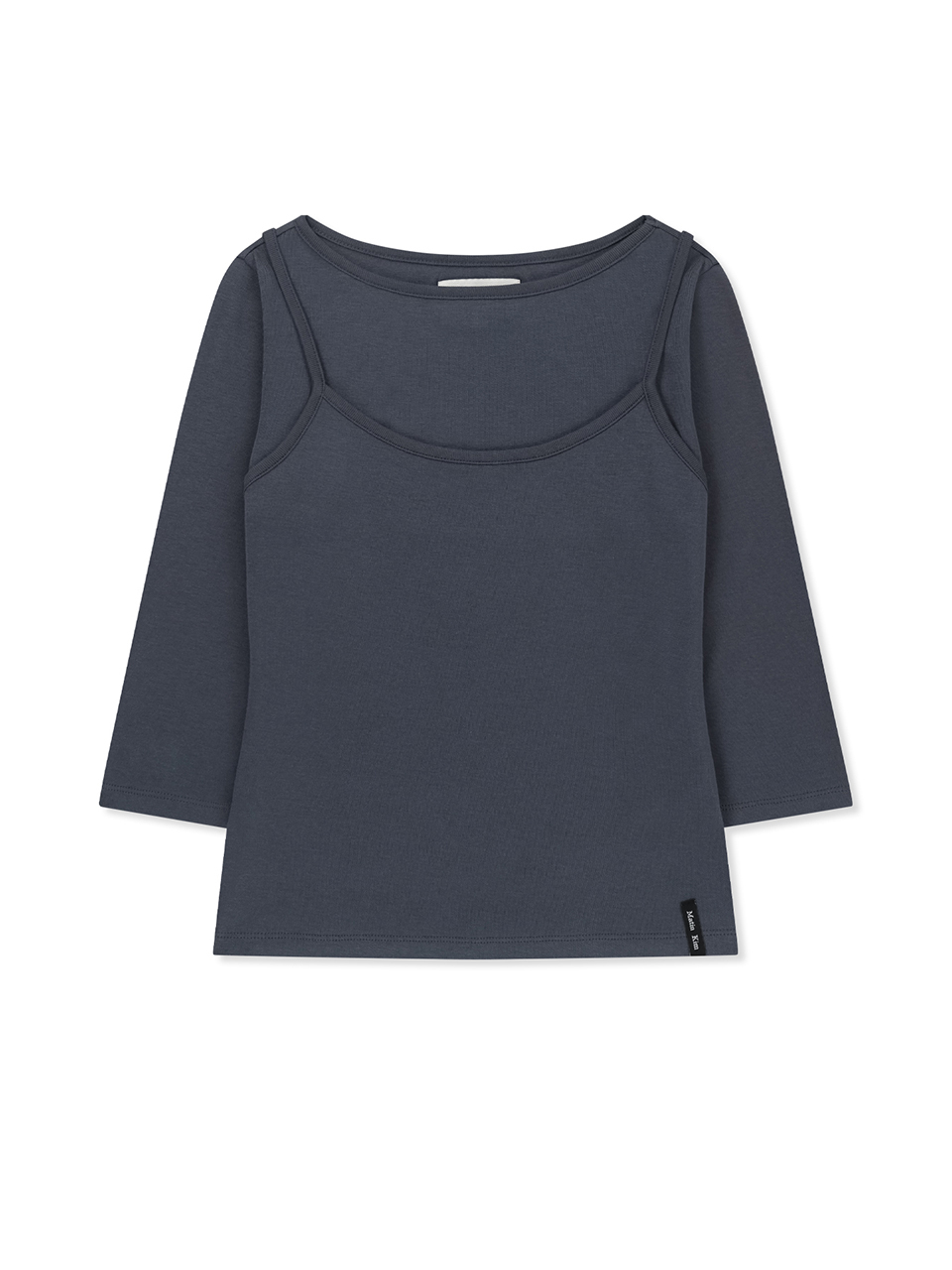 七分袖疊穿上衣套裝 煙燻藍