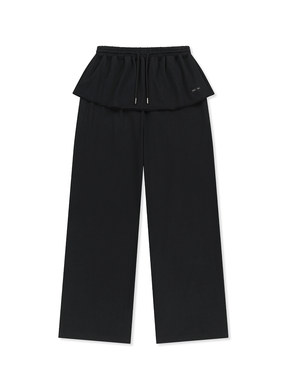 疊搭針織裙褲 黑色