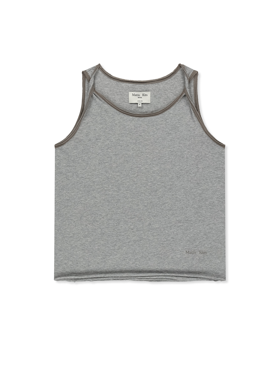 扭結細節無袖上衣 灰色