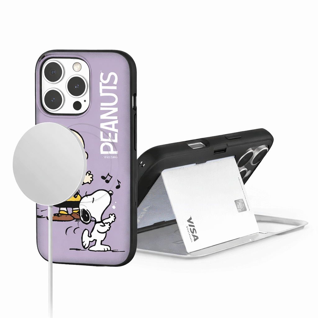 Snoopy - Magsafe Door Card Case - 磁吸翻蓋插卡槽防撞手機雙層保護殼 TY