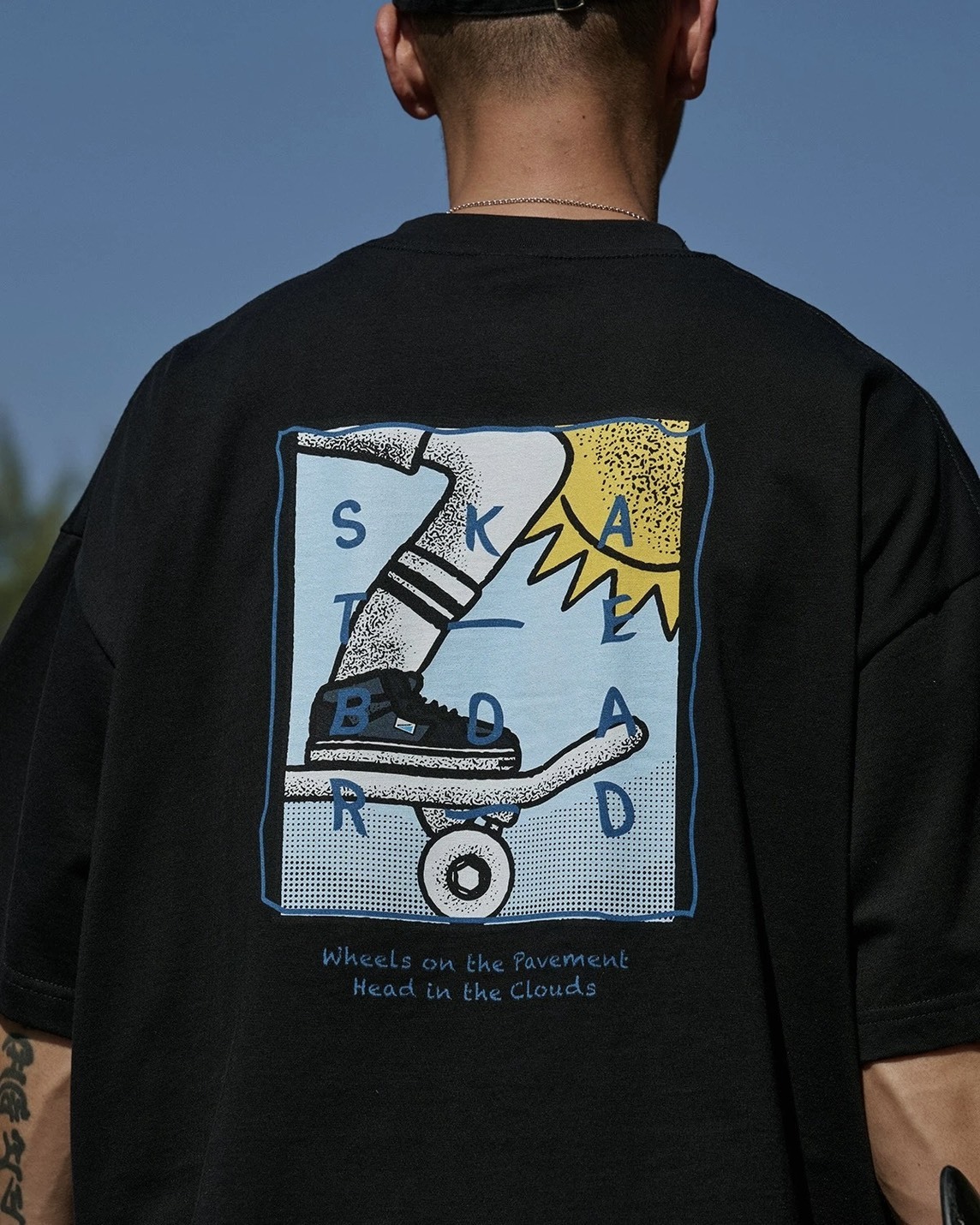 #預購 Broshood 26SS 日系寬鬆 街頭卡通 滑板創意直噴印花 雙插口袋短踢 兩色