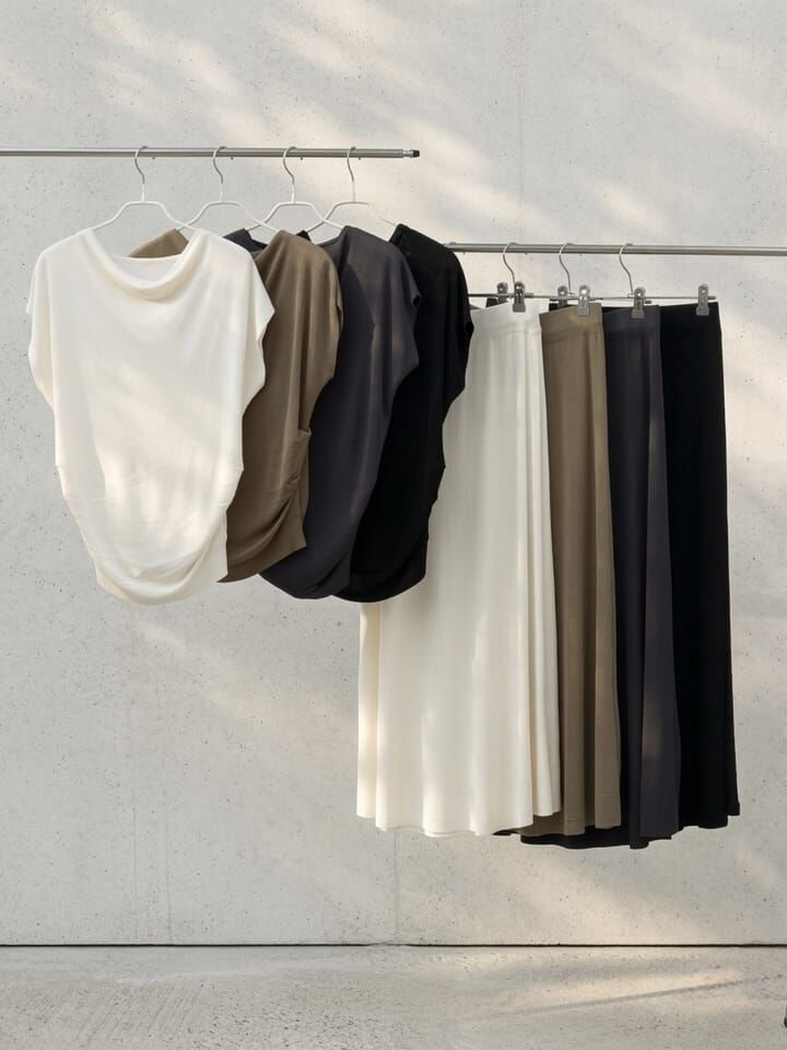 SA6011 垂墜抓皺上衣長裙套裝