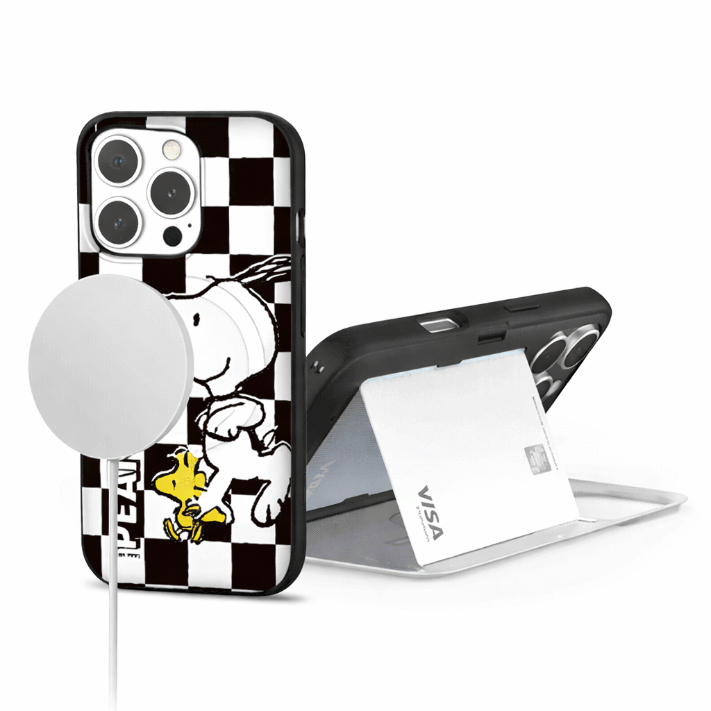 Snoopy - Magsafe Door Card Case - 磁吸翻蓋插卡槽防撞手機雙層保護殼 TY