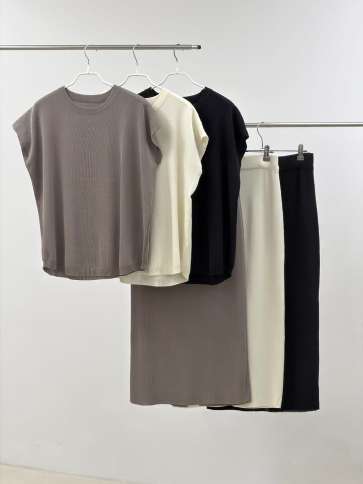 SA6014 坑紋小飛袖套裝